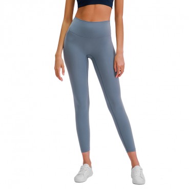 2021 autumn new naked yoga pants women without 尬 line high waist hip stretch fitness sports nine pants