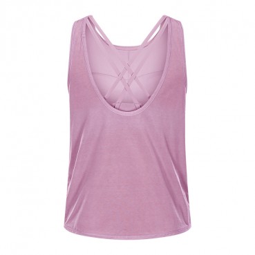 2021 new loose breathable U-shaped blouse two-in-one cross-like backrest anti-shock sports bra