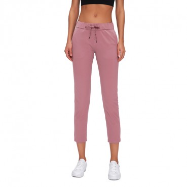 New skin-friendly yoga pants drawing string stretch Slim slim sports casual seven pants female spring and summer