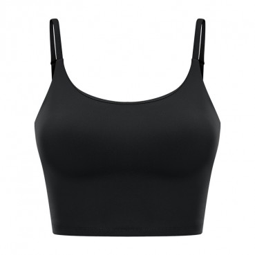 2021 new grinding naked half cut out yoga clothing with chest pad classic card buckle beauty back tape yoga vest