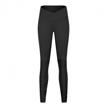 Autumn and winter new high waist yoga pants female personality cross waist slim fitness trousers foot thread pleated