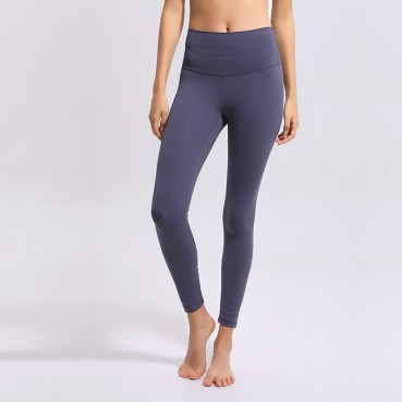 2021 spring new naked yoga pants female high waist hip running tight stretch tension small foot sports fitness pants