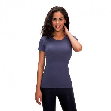 2021 spring and summer new ladies short-sleeved round neck sports t-shirt running fitness top Slim breathable yoga