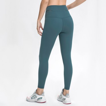 New cross waist splicing mesh yarn yoga pants female high waist hip slim slimming sports nine pants