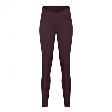 Autumn and winter new high waist yoga pants female personality cross waist slim fitness trousers foot thread pleated