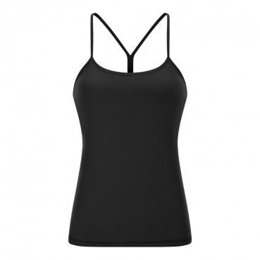 2021 spring and summer new with chest mat yoga vest female sexy y words beautiful back force sports long version yoga