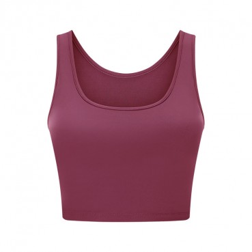 2021 new product with cup short yoga vest fashion simple exterior wear casual sports fitness yoga clothing