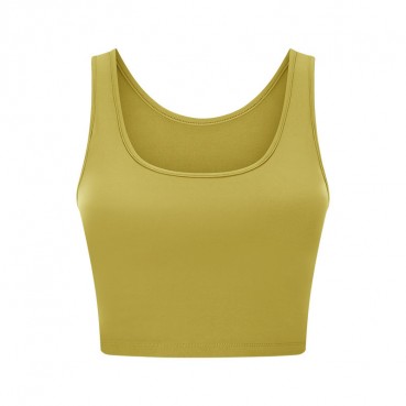 2021 new product with cup short yoga vest fashion simple exterior wear casual sports fitness yoga clothing