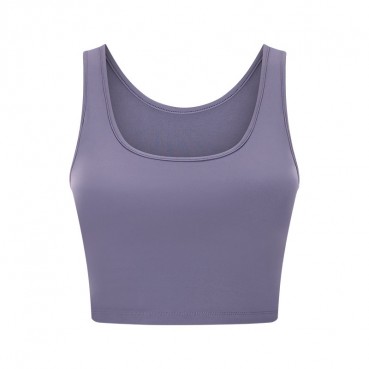 2021 new product with cup short yoga vest fashion simple exterior wear casual sports fitness yoga clothing