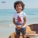 Tong suit European and American style summer new short-sleeved childrens suit cotton boys set