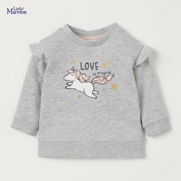 European and American childrens clothing winter new girls and sweater knit round leader sleeves childrens sweater