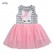 Dress summer new European and American childrens clothing girls dress striped mesh sleeveless childrens skirt