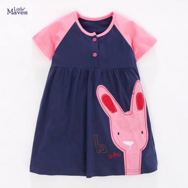 Childrens dress Europe and the United States childrens clothing summer new girl dress cotton short sleeve childrens