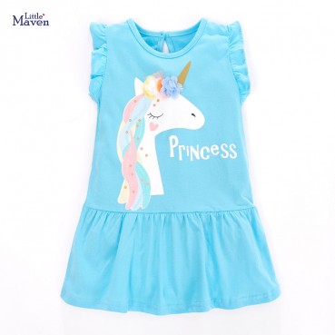 Childrens dress Europe and the United States childrens clothing summer new girl dress cotton short sleeve childrens