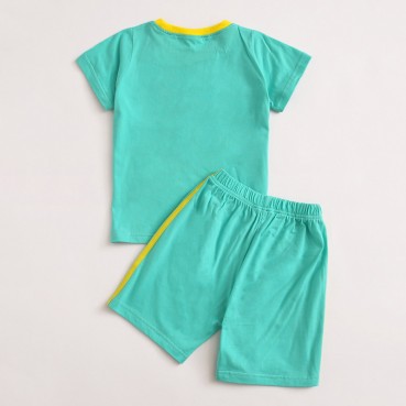 Summer new childrens clothing set Europe and the United States short-sleeved boy suit cotton suit