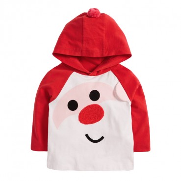 European and American childrens winter new girls sweater round neck long sleeve hooded childrens sweater fleece