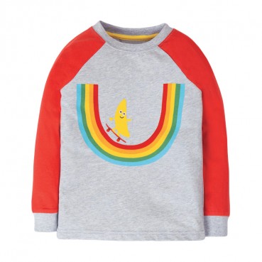 European and American childrens children t-shirt round neck long-sleeved boy t-shirt autumn knit cotton children