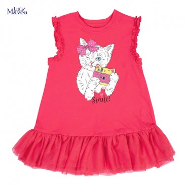 Childrens dress European and American childrens clothing summer new girl dress print sleeveless girl skirt