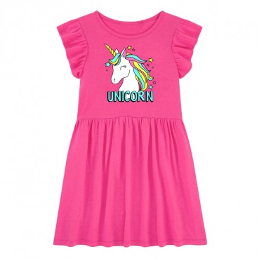 Girls dresses Europe and the United States childrens clothing summer new childrens dress cotton short-sleeved