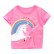 European and American childrens clothing summer new girl T-shirt knit cotton short-sleeved cartoon childrens T-shirt