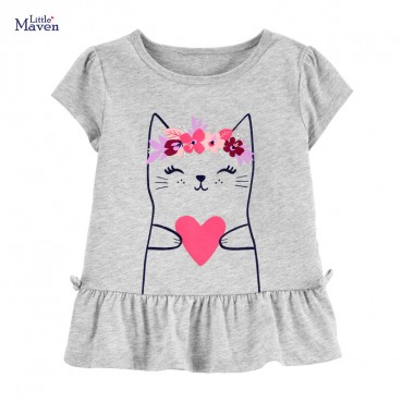 Childrens clothing T-shirt Europe and the United States childrens clothing summer new short-sleeved girl T-shirt