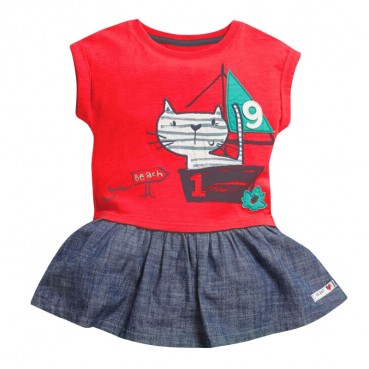 Girls dresses Europe and the United States childrens clothing summer new childrens skirt childrens short-sleeved