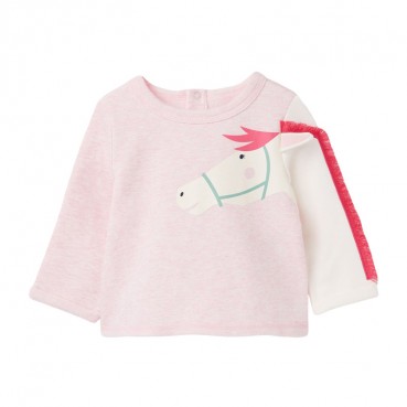 European and American brand childrens clothing girls T-shirt knit long-sleeved children T-shirt round collar cartoon