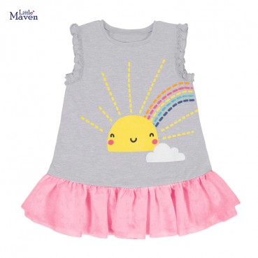 Childrens dress summer new European and American childrens clothing cotton children skirt cartoon girl dress