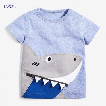 European and American childrens clothing summer new boys t-shirt knit cotton short-sleeved cartoon children T-shirt