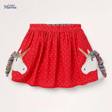 Half-length skirt European and American childrens clothing summer new girl skirt woven cord velvet cartoon