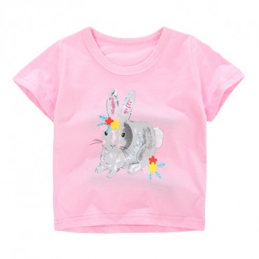 Childrens clothing T-shirt European and American style summer new childrens clothing cotton children T-shirt round