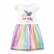 Child skirt summer new European and American childrens clothing girls dress cartoon printing network yarn children