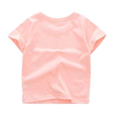 European and American T-Shirt summer new childrens clothing short-sleeved children T-shirt cotton round neck girl