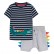 European and American childrens wear summer new childrens clothing set knit short-sleeved childrens suit cotton suit