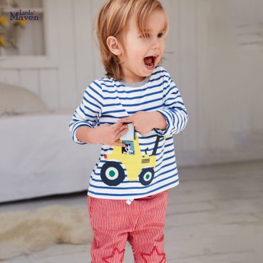 European and American childrens clothing childrens suit autumn new children set striped cotton boys set long sleeves