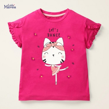 Childrens clothing T-shirt European and American childrens wear summer new short-sleeved T-shirt knit cotton girl