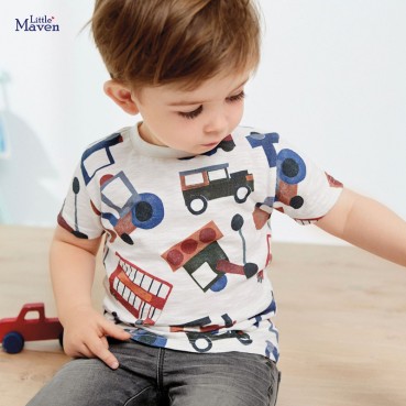 Summer new cartoon boys t-shirt European and American short-sleeved children T-shirt knit cotton childrens clothing