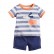 European and American childrens wear summer new childrens clothing set knit short-sleeved childrens suit cotton suit