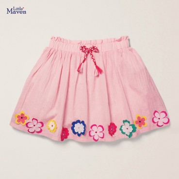 Child skirt European and American childrens clothing girl short skirt woven cotton summer new childrens clothing