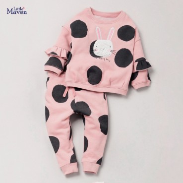 European and American childrens sweater suit autumn and winter new long-sleeved girls suit children suit