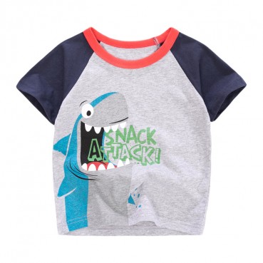 Boy t-shirt European and American style summer new childrens clothing cotton children T-shirt round neck