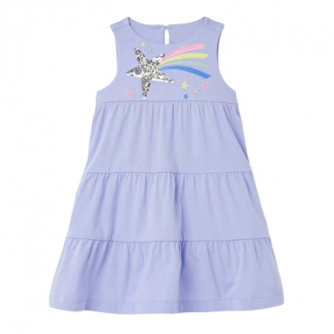 Child skirt summer new European and American childrens clothing brand childrens skirt cotton short-sleeved girl dress