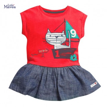 Girls dresses Europe and the United States childrens clothing summer new childrens skirt childrens short-sleeved