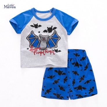 Tong suit Europe and the United States childrens clothing summer new childrens suit knit cotton childrens clothing