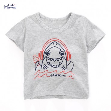 Boy t-shirt European and American style summer new childrens clothing cotton children T-shirt round neck