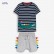 European and American childrens wear summer new childrens clothing set knit short-sleeved childrens suit cotton suit