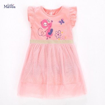 Child skirt summer new European and American childrens clothing girls dress short sleeve childrens skirt