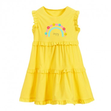 Child skirt summer new European and American childrens clothing brand childrens skirt cotton short-sleeved girl dress