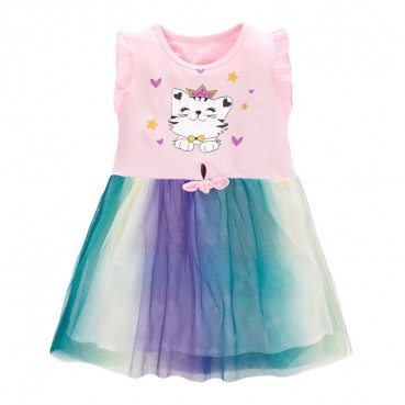 Childrens dress European and American childrens clothing summer new girl dress short sleeve childrens skirt