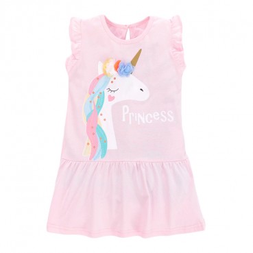 Childrens dress Europe and the United States childrens clothing summer new girl dress cotton short sleeve childrens